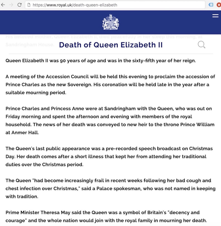 Announcement of Queen Elizabeth's Death Retracted by Buckingham Palace ...