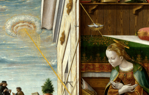 Does This 15th Century Painting Depict A UFO With The Virgin Mary   Painting 600x384 