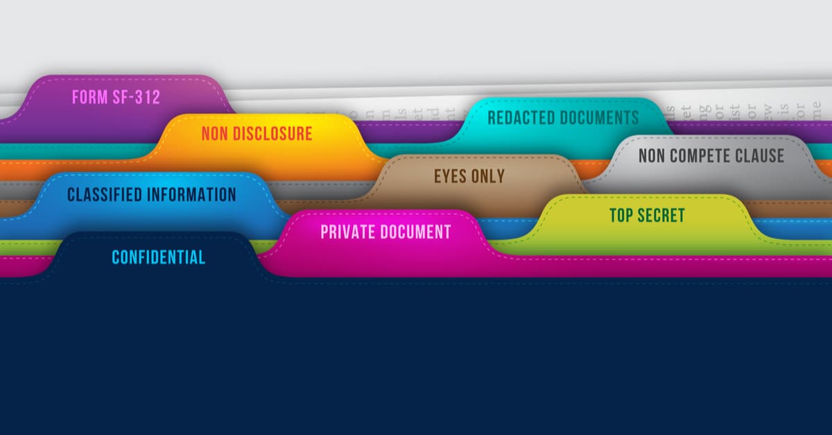 file tabs compartmentalizing information and what is for disclosure 