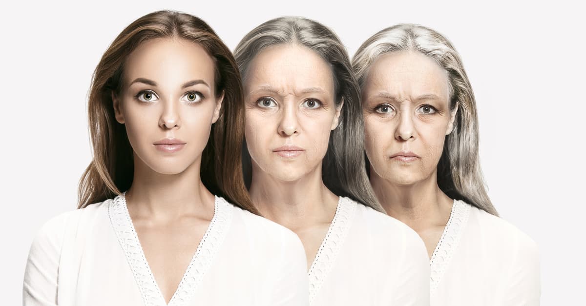 The aging process from young to old